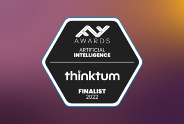Finalist six-sided badge. FF Awards Artificial Intelligence finalist and wordmark with 2022.