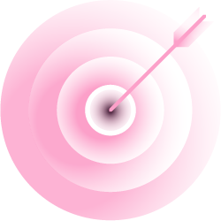 A circle with concentric circles and an arrow embedded in the middle of the graphic.