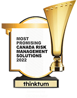 An award is depicted with the word thinktum below and above: Most promising Canada Risk Management Solutions 2022.
